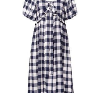 Ivy city co Navy and White gingham Dress